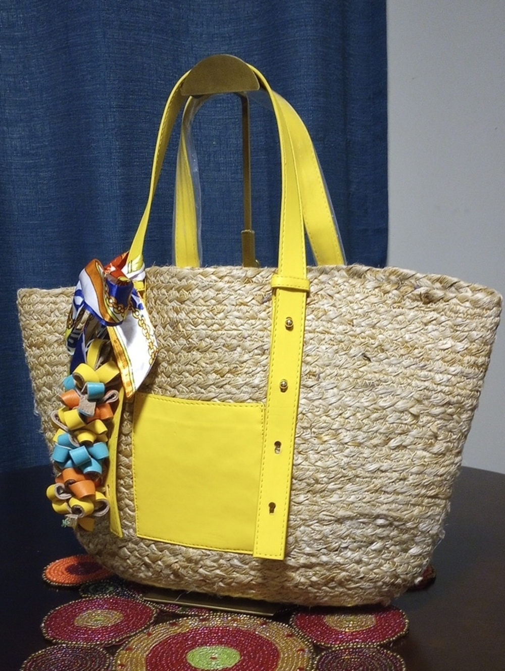 🧨New Straw Bag w/Charm - Picture 8 of 16
